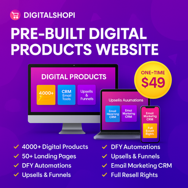 Prebuilt Digital Products Website